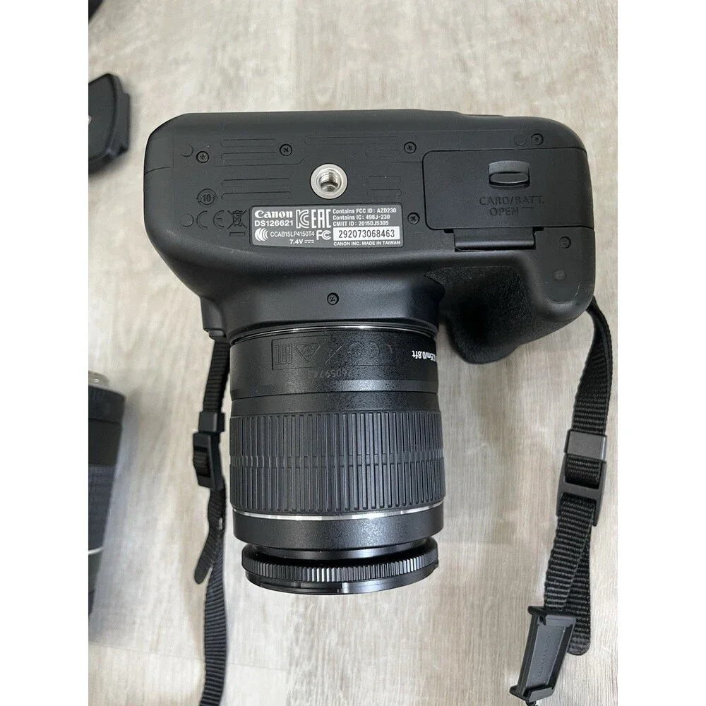 Canon EOS Rebel T6 DSLR Camera Kit 18-55mm IS II 75-300mm Charger Tested